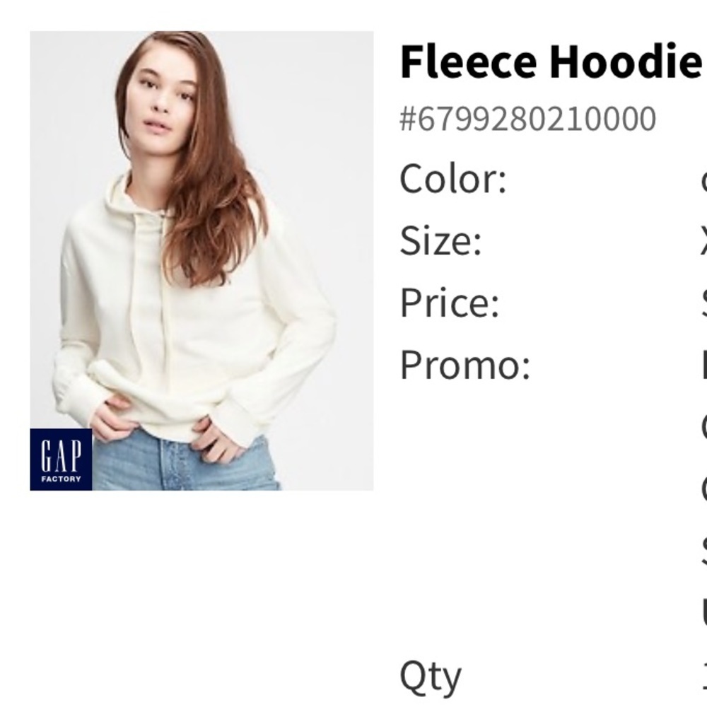 Gap women’s fleece hoodie off white - Picture 5 of 5